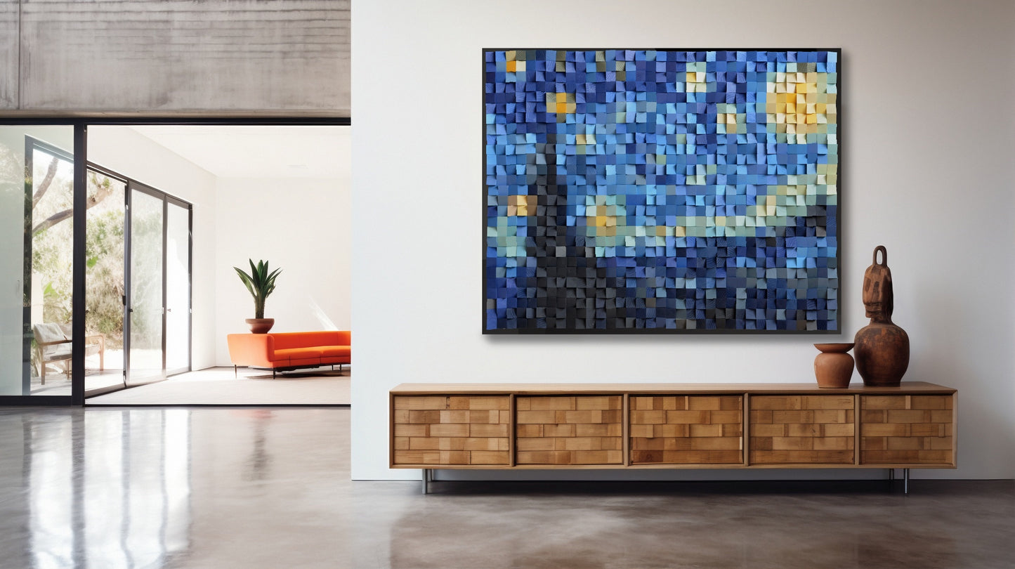 Wood Art Starry Night