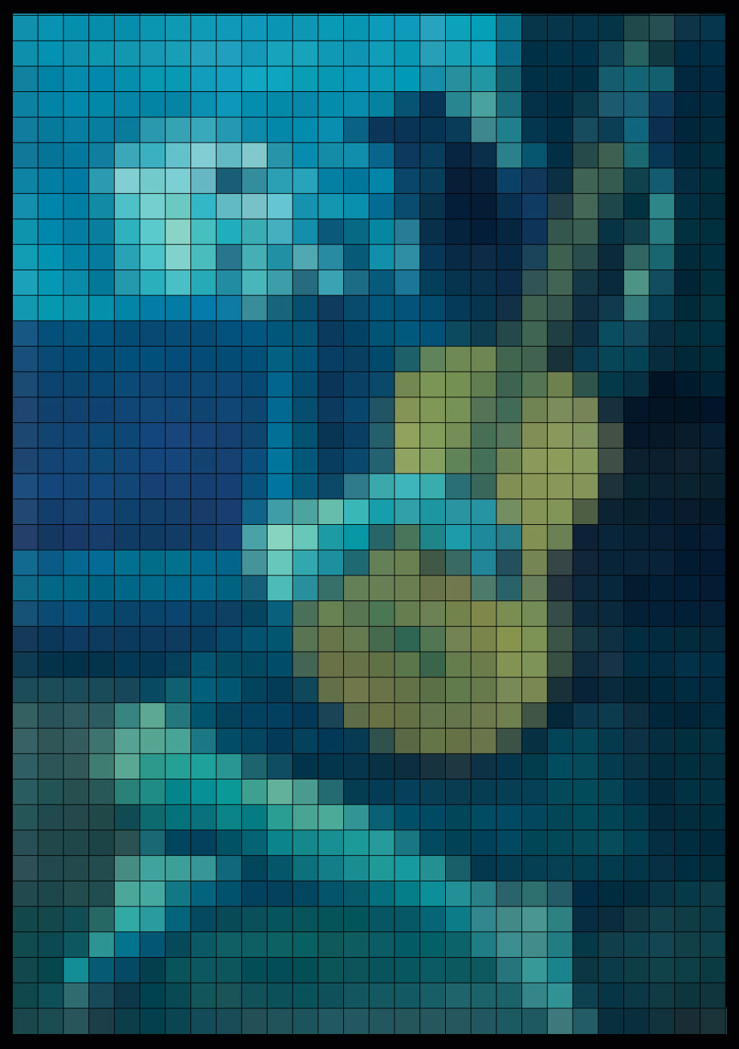 Wooden Pixel Art – The Old Guitarist