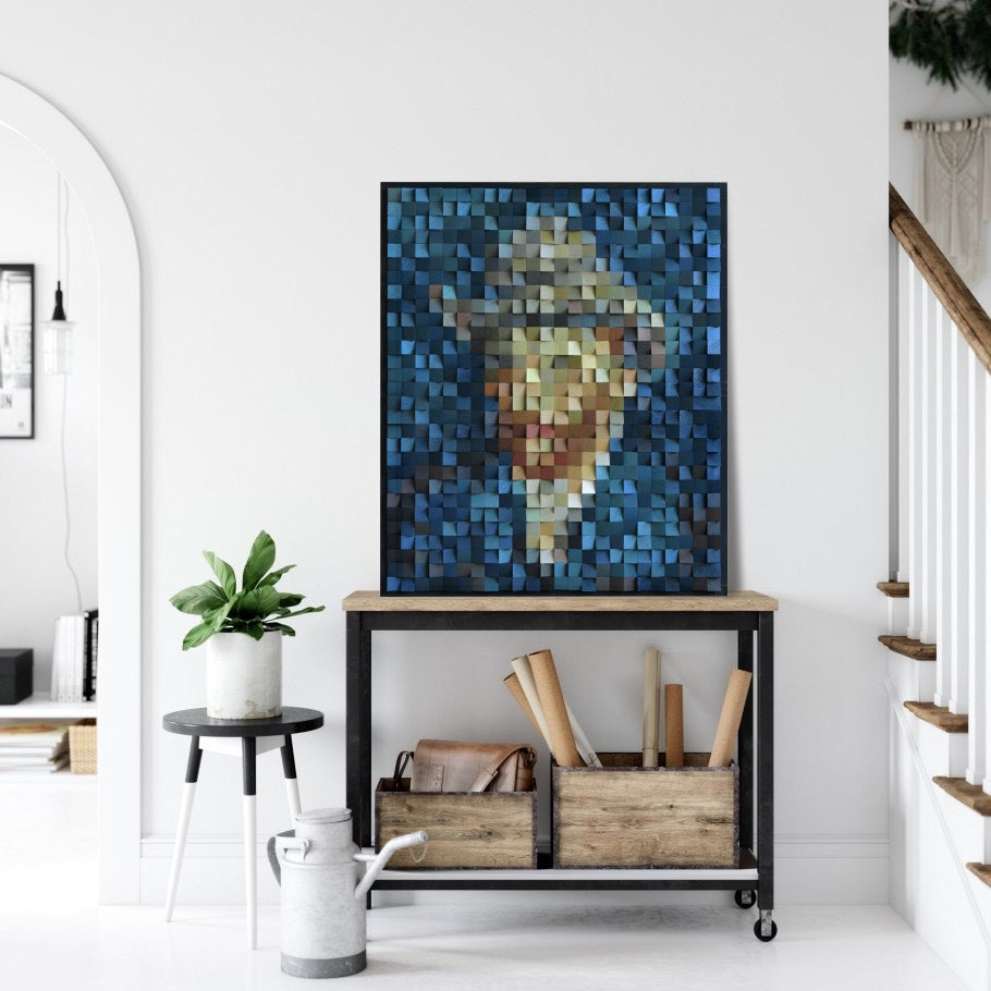 Wood Art Van Gogh Self-Portrait with Grey Felt Hat