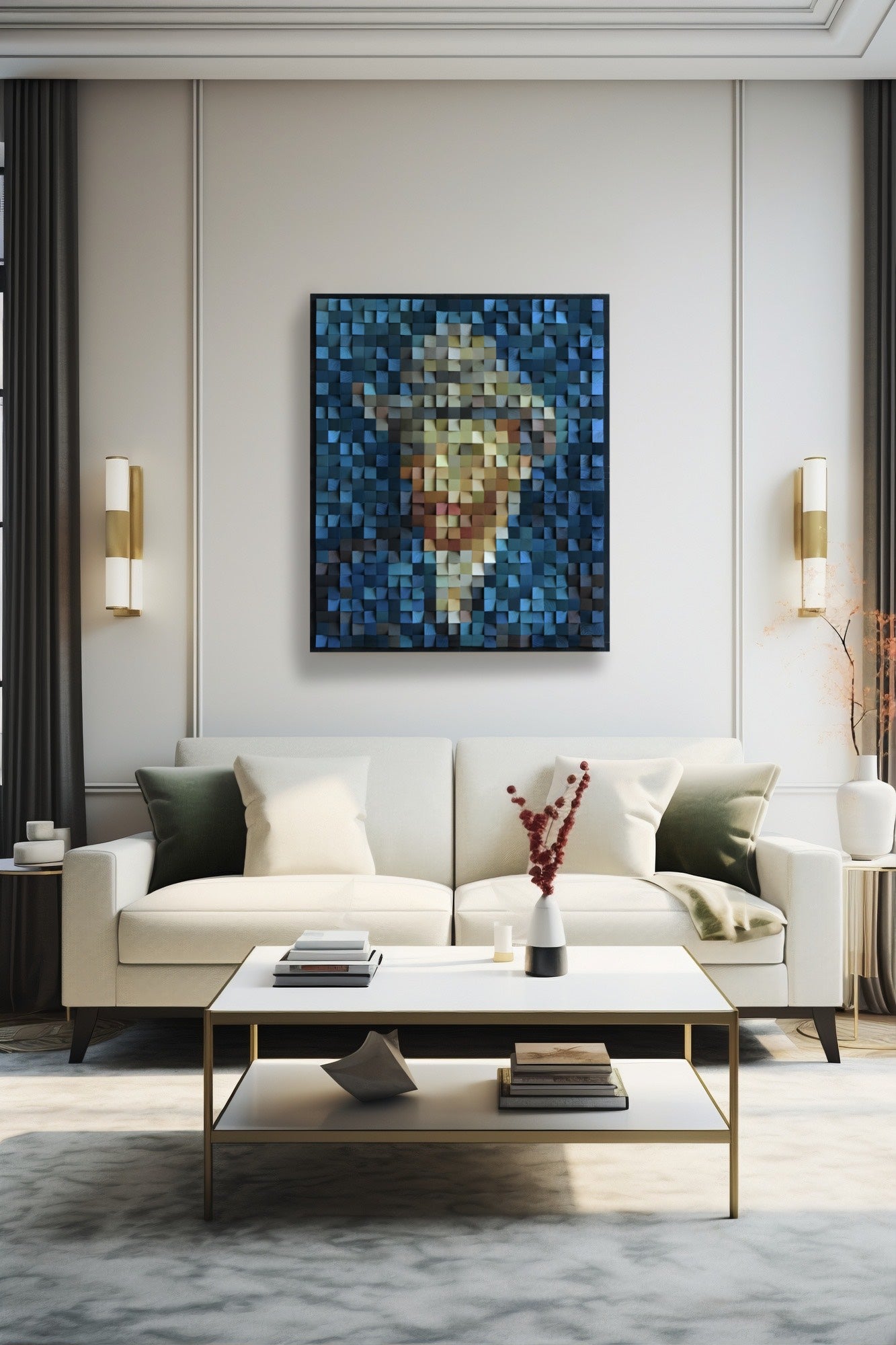 Wood Art Van Gogh Self-Portrait with Grey Felt Hat