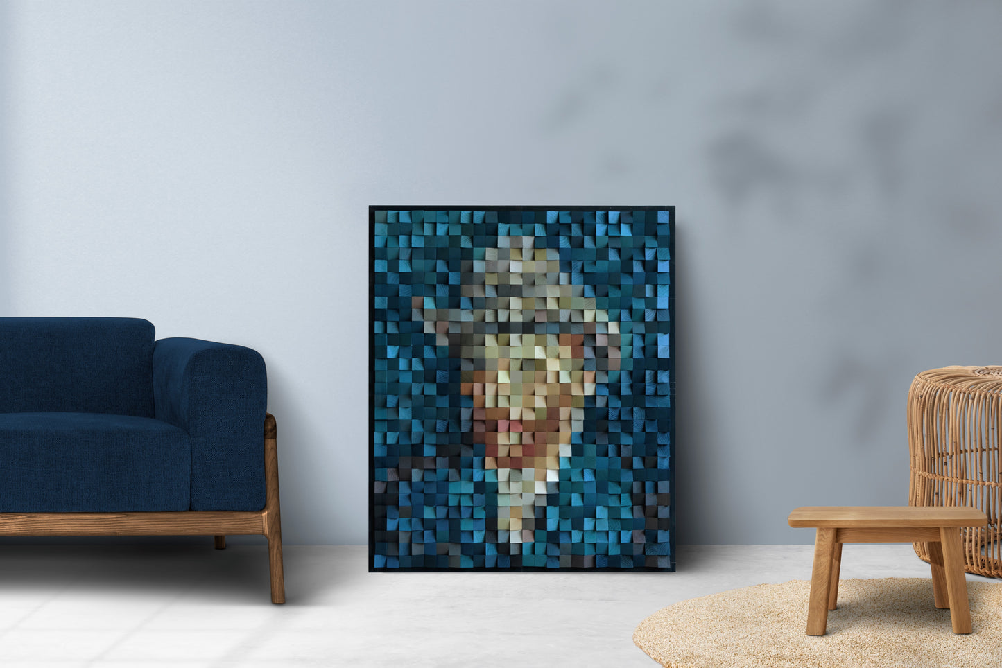 Wood Art Van Gogh Self-Portrait with Grey Felt Hat