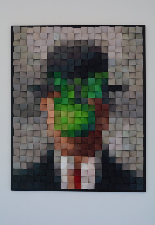 Wooden art "The Man and the Mask"