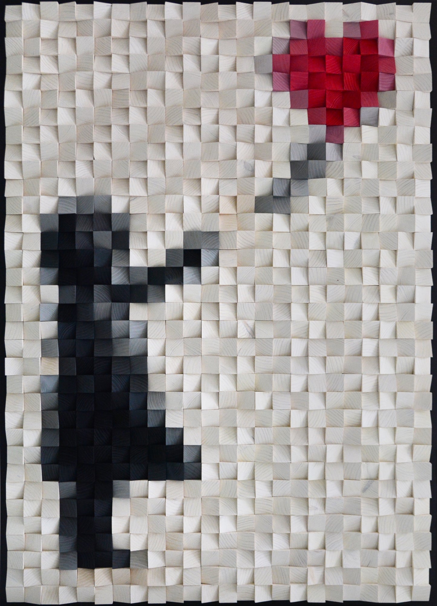 Girl Without a Balloon – Large Wooden Wall Art, 3D Wood Street Art, 75×105 cm