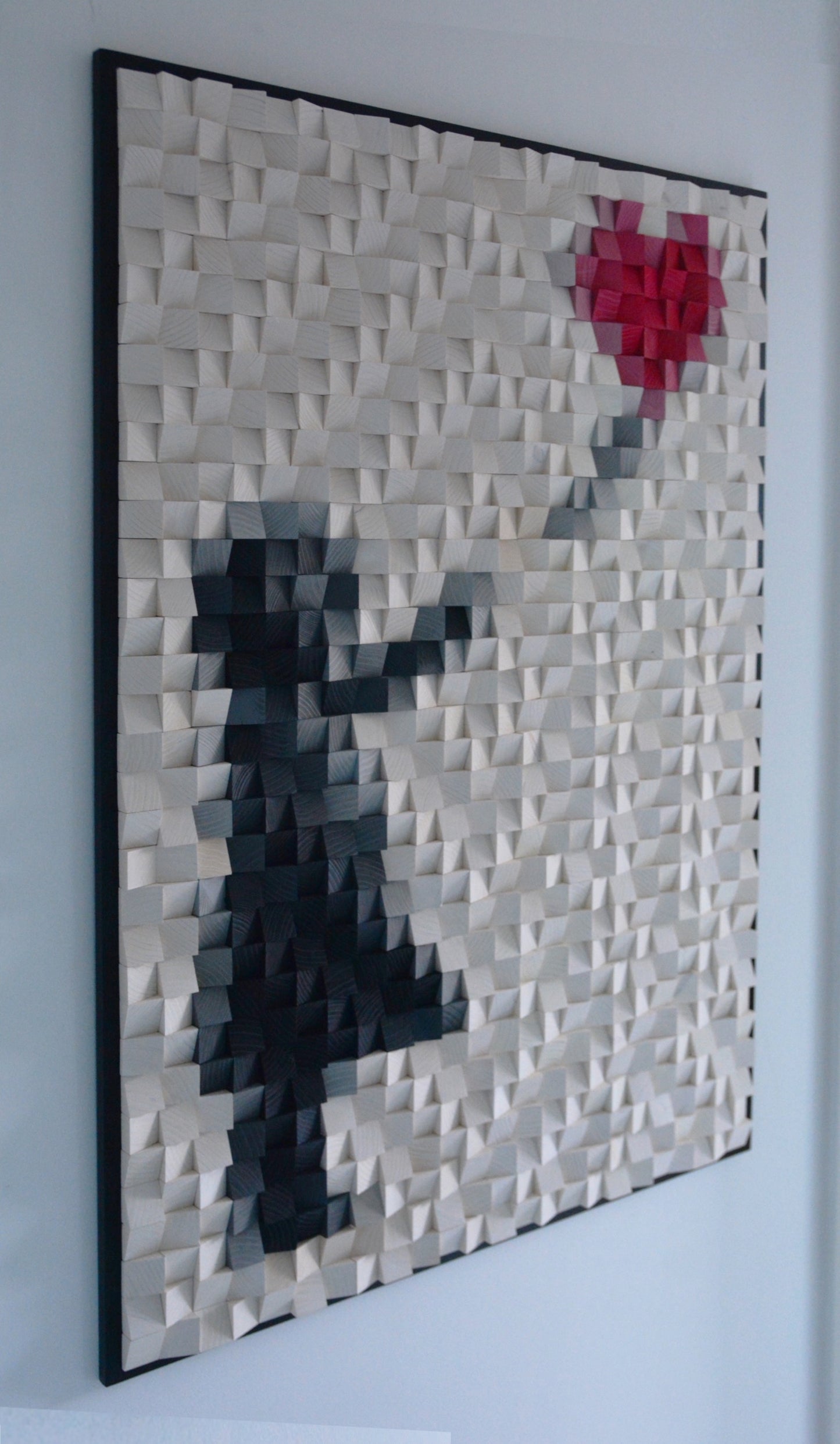 Girl Without a Balloon – Large Wooden Wall Art, 3D Wood Street Art, 75×105 cm