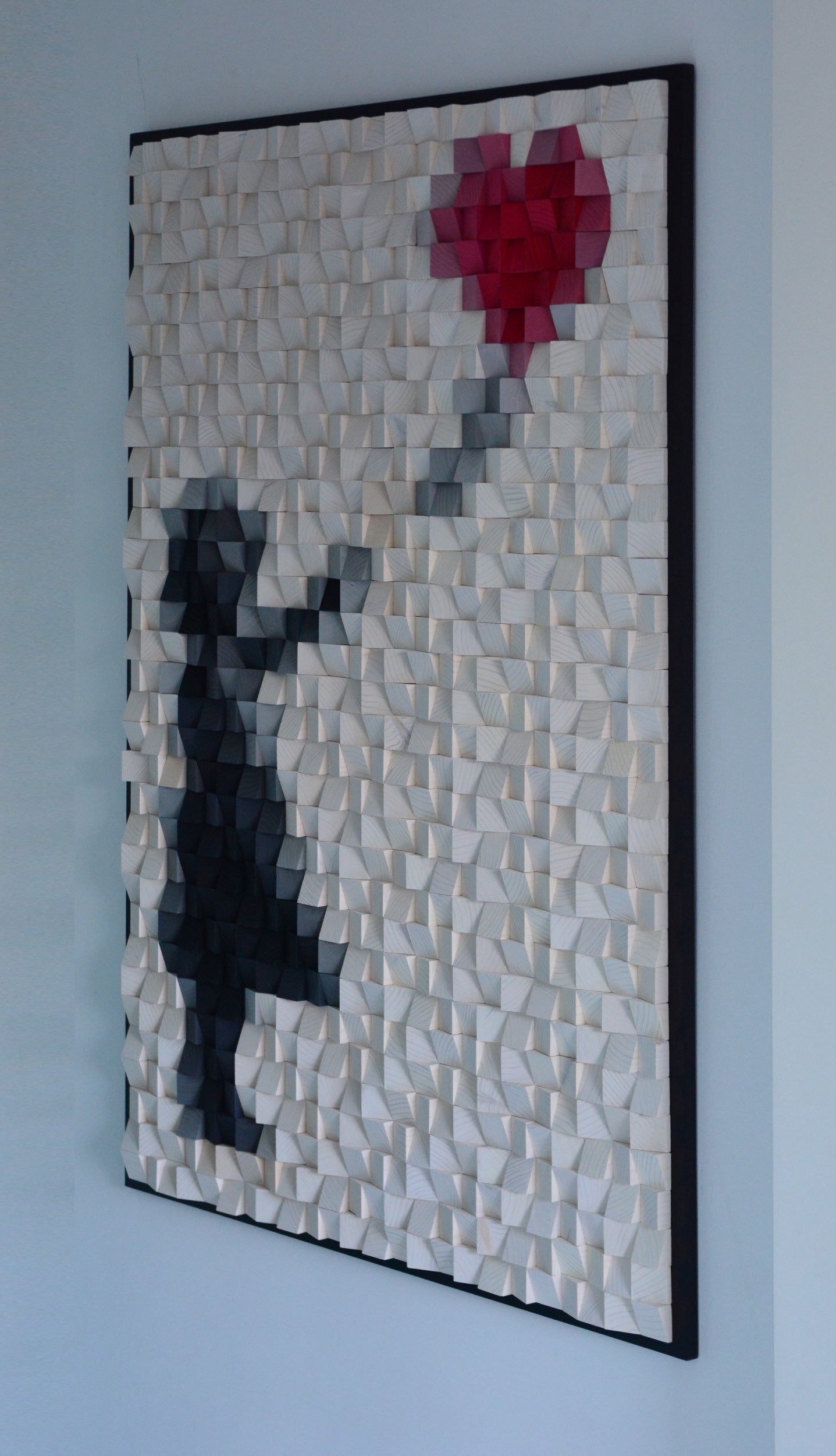 Girl Without a Balloon – Large Wooden Wall Art, 3D Wood Street Art, 75×105 cm