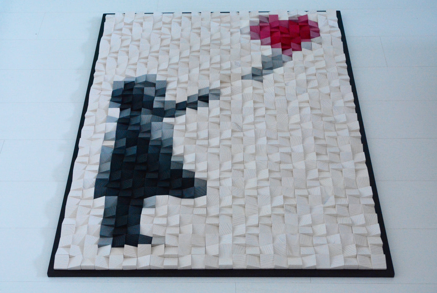 Girl Without a Balloon – Large Wooden Wall Art, 3D Wood Street Art, 75×105 cm