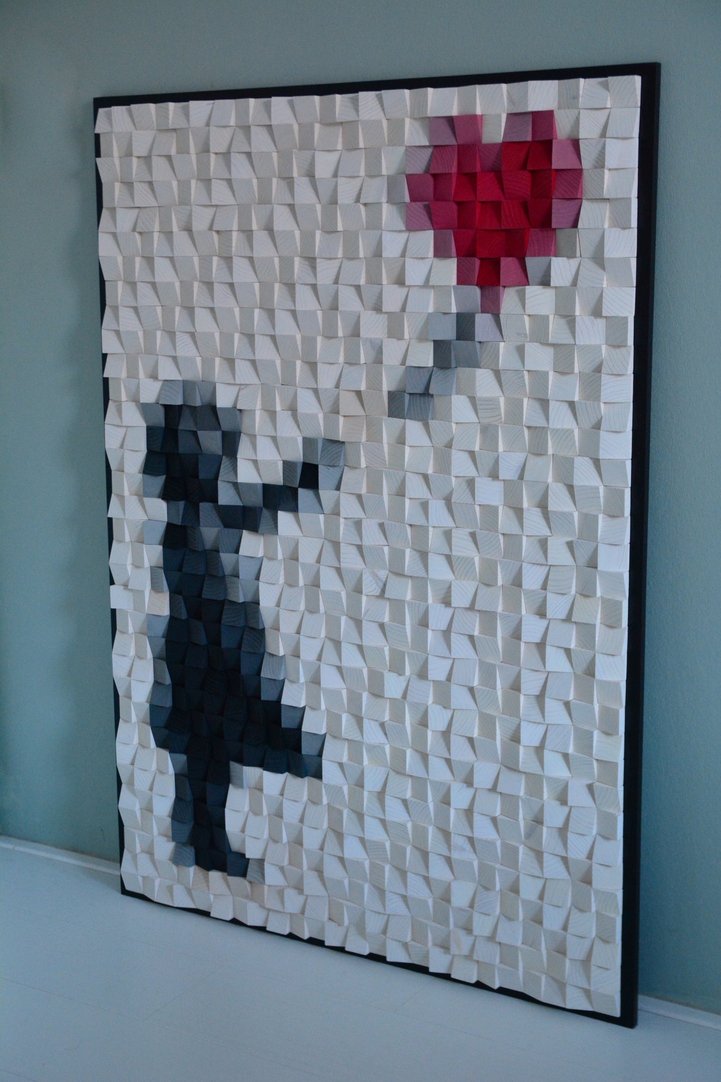 Girl Without a Balloon – Large Wooden Wall Art, 3D Wood Street Art, 75×105 cm